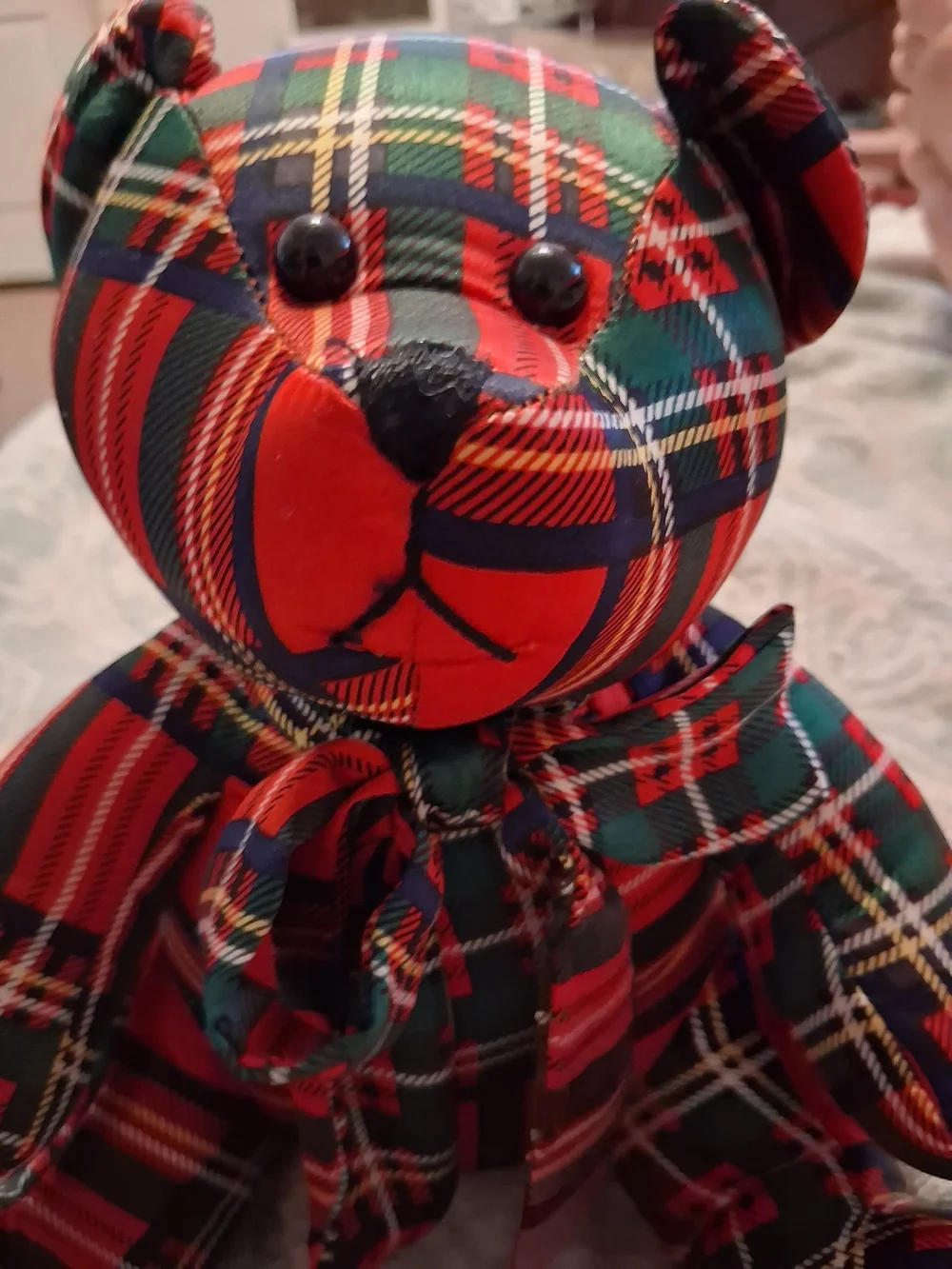 Plaid Red & Green Decorative Teddy Bear Plush - Picture 2 of 5